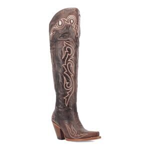 NEW Dan Post Kommotion Chocolate Leather Tall Western Snip Toe Boots Cowboy